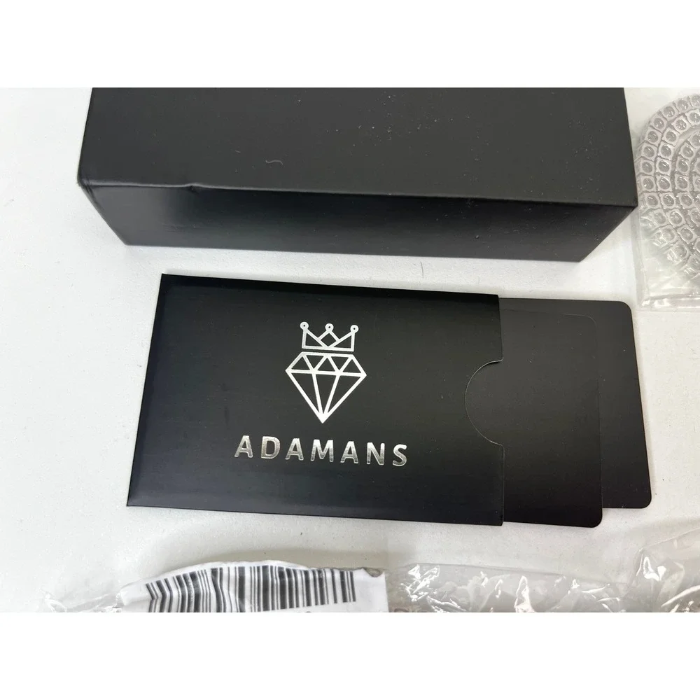 Adamans 5mm‎ Tennis Chain & Bracelet White Gold Plated Mens Jewelry Gift Box